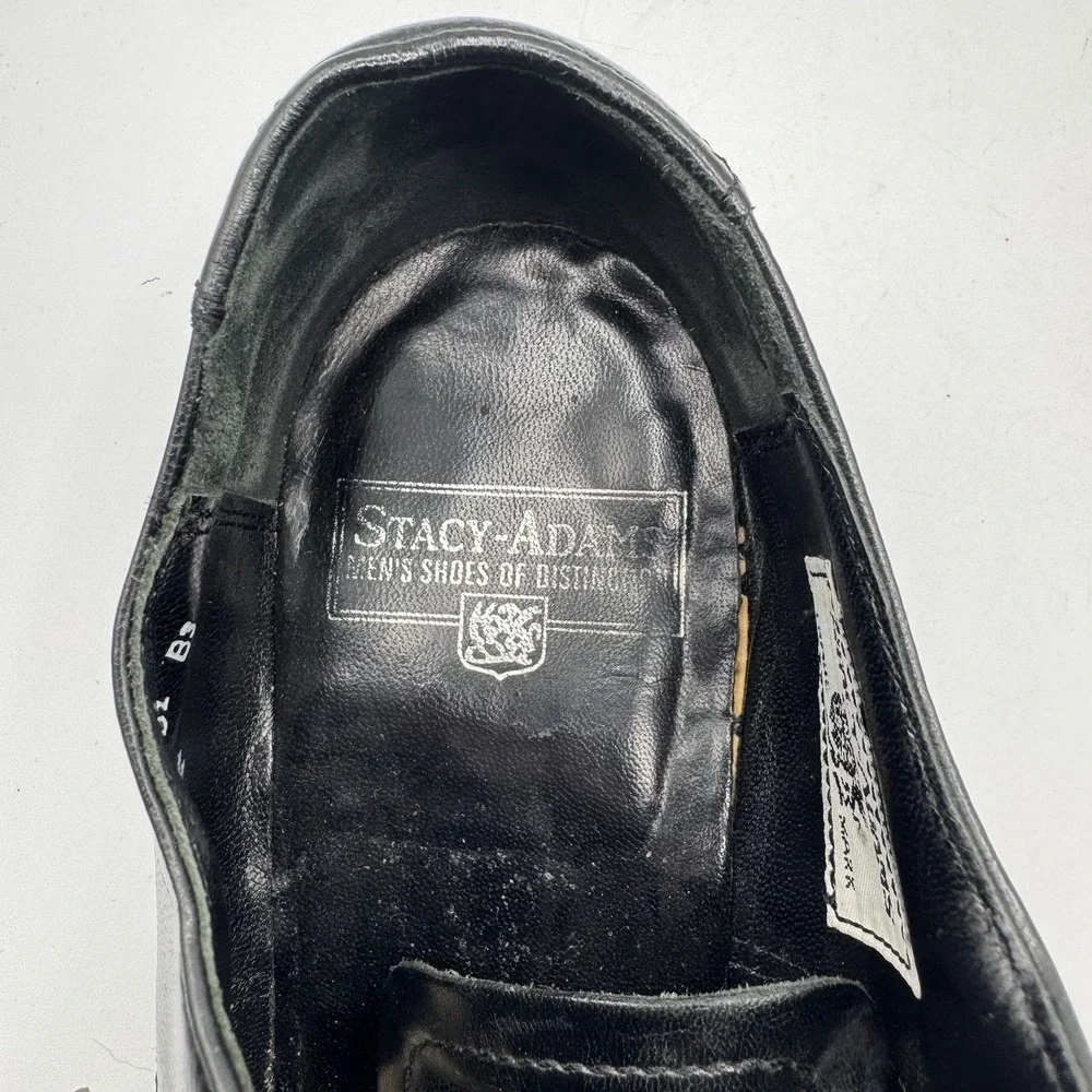 Stacy Adams Oxford Dress Shoes Men 8.5E Black Leather Cap Toe Lace Up USA
